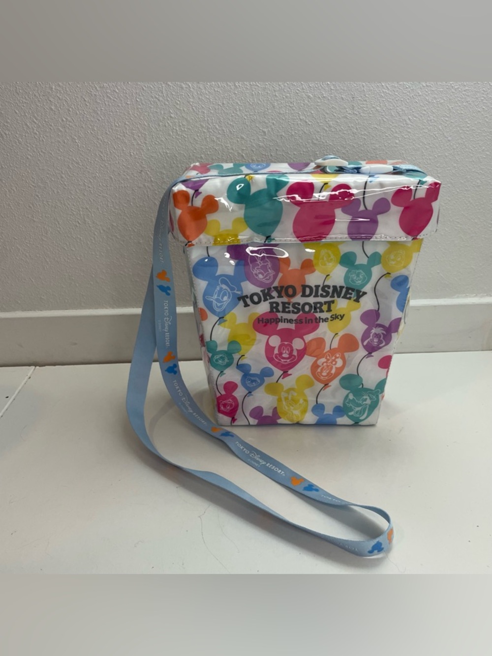 NEW Japan Tokyo Disney Resort Retro Popcorn Case Shoulder Bag Mickey Balloon